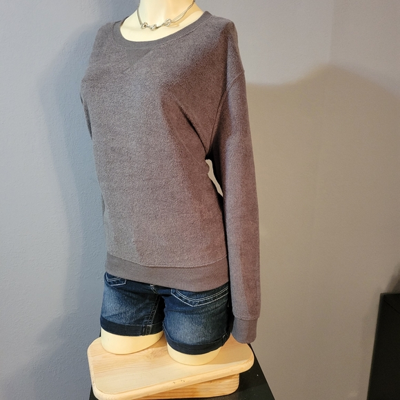 No Boundaries Sweaters - No Boundaries Charcoal Gray Super Soft Scoop Neck Sweater